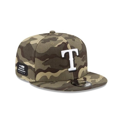 Green Texas Rangers Hat - New Era MLB Armed Forces Weekend 9FIFTY Snapback Caps USA2853107